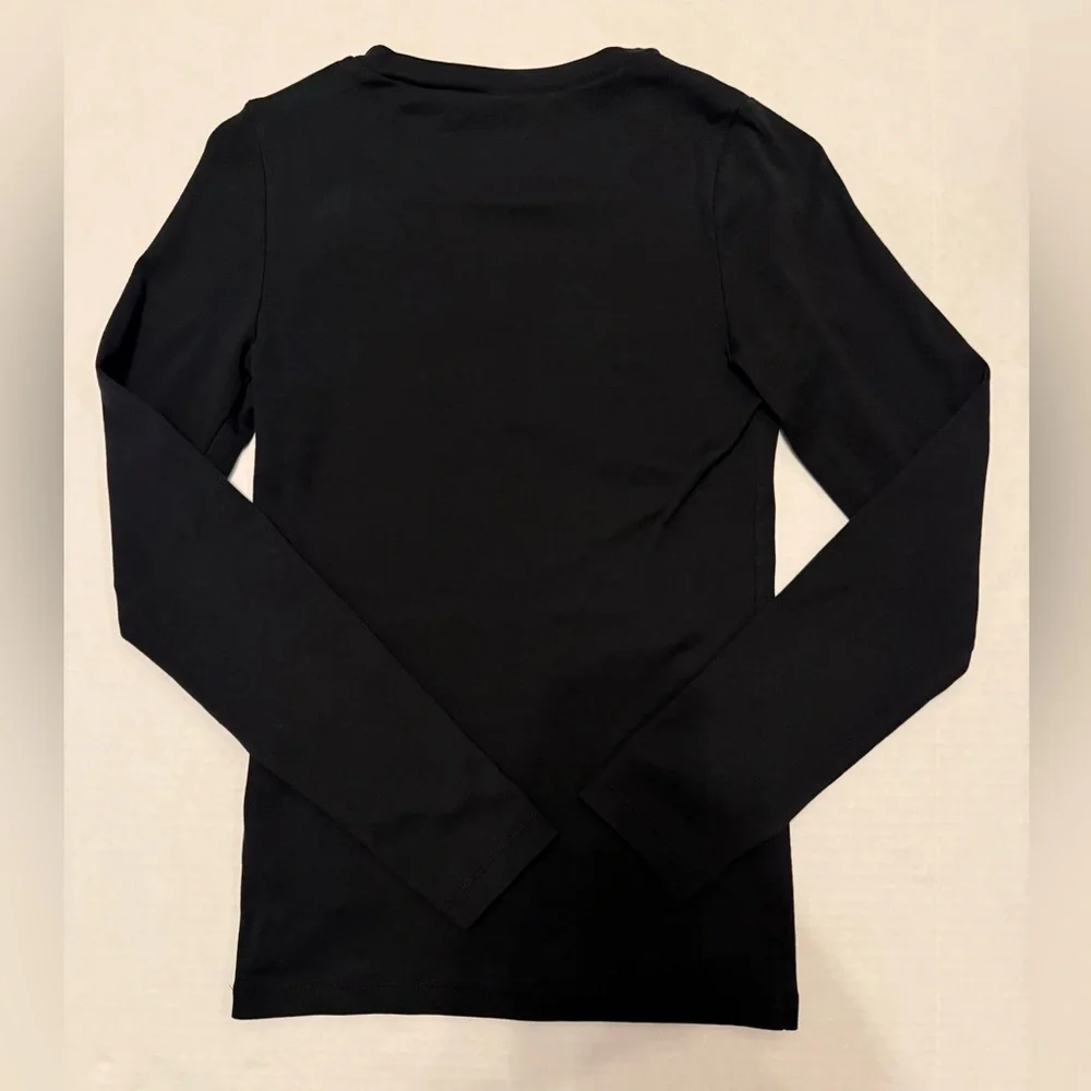 J. Crew Perfect Fit Long Sleeve Crewneck T-Shirt Black Size S BL112